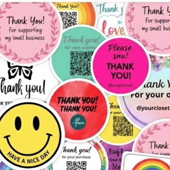 50 thank you stickers assorted bundle mix thank you 2" - Picture 4 of 4